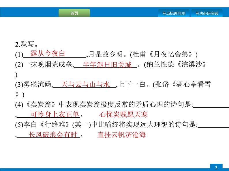 专题七　古诗文默写03