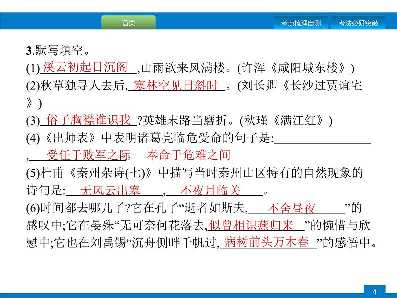 专题七　古诗文默写04