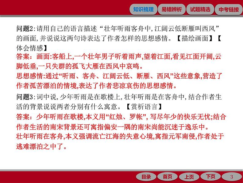 专题十一　课外古诗词曲鉴赏03