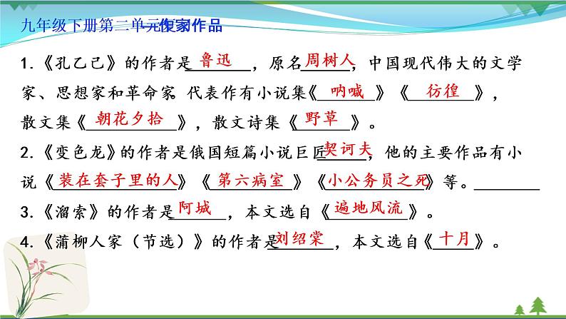部编版 九年级下册语文  第2单元复习资料 课件试卷06