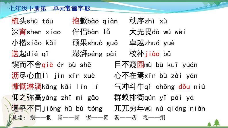 【精品】部编版  七年级下册语文  第1单元 期末复习资料（课件+复习题+中考链接）08