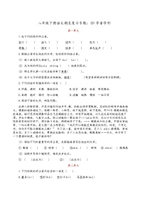 人教部编版语文八年级下册期末专题复习：01字音字形