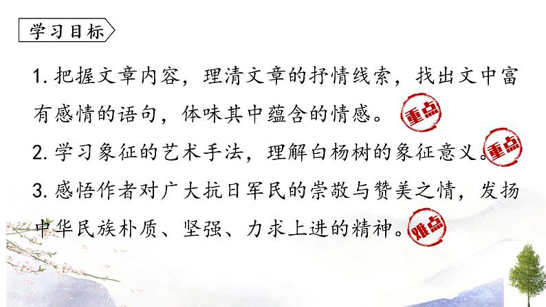 第15课《白杨礼赞》课件 2021--2022学年部编版八年级语文上册07