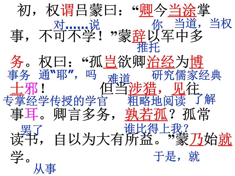 部编版语文七年级下册4 孙权劝学  主课件 课件07