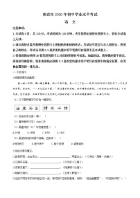 精品解析：江苏省南京市2020年中考语文试题（原卷版）
