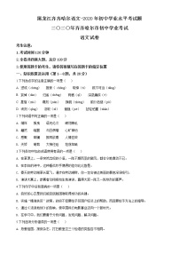 精品解析：黑龙江齐齐哈尔市、黑河市、大兴安岭地区2020年中考语文试题（原卷版）