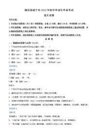 精品解析：湖北省咸宁市2020年中考语文试题（解析版）