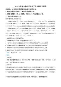 精品解析：湖南省常德市2020年中考语文试题（解析版）