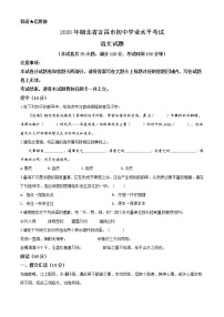 精品解析：湖北省宜昌市2020年中考语文试题（原卷版）