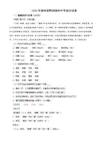 精品解析：贵州省黔西南州2020年中考语文试题（解析版）