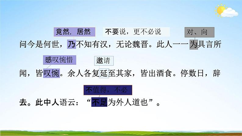 人教部编版八年级语文下册9《桃花源记》教学课件精品PPT优秀公开课206