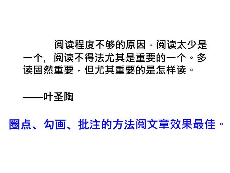 部编版语文七年级下册怎样运用圈点勾画读书法高效阅读文章 课件01