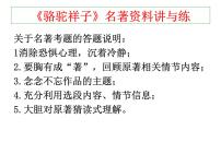 人教部编版七年级下册名著导读《骆驼祥子》：圈点与批注备课课件ppt