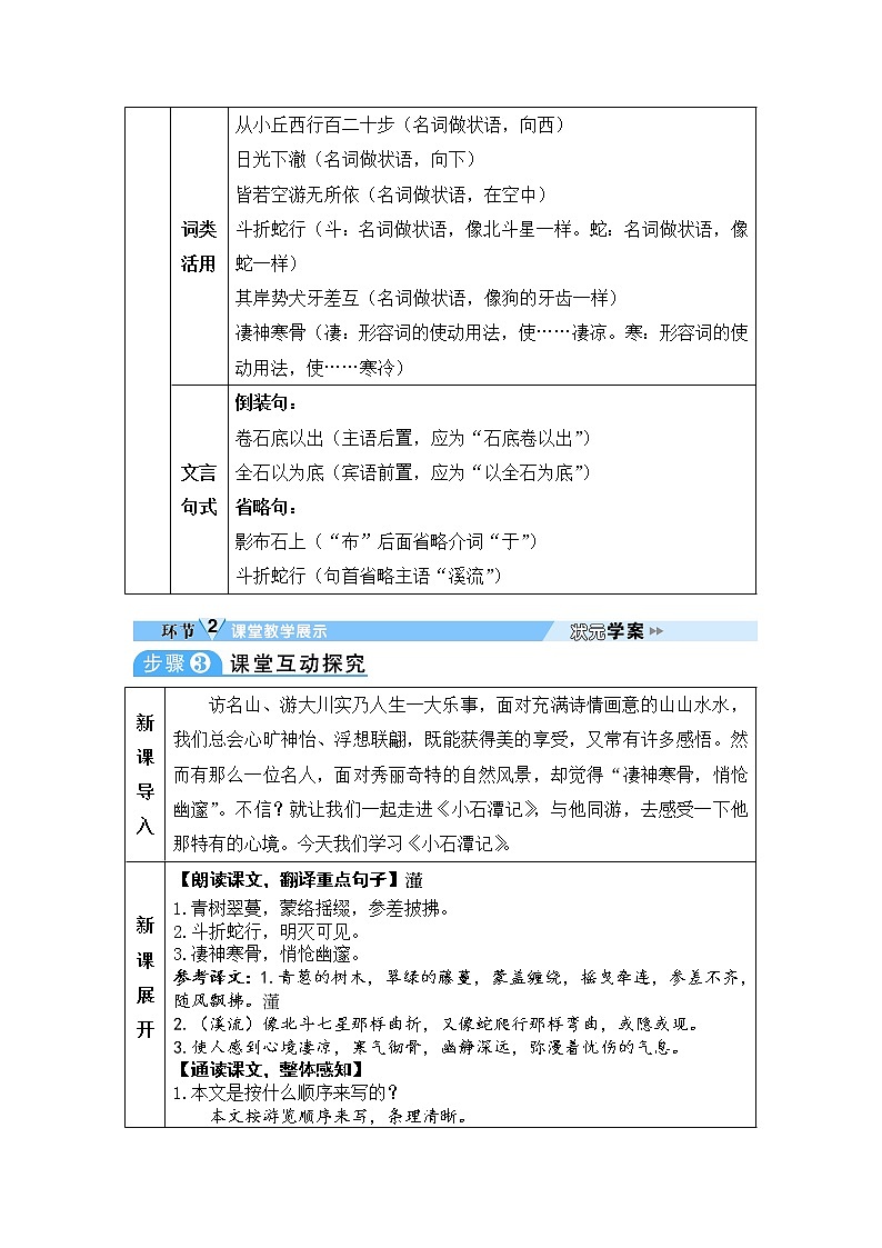 人教部编版语文八年级下册10 小石潭记 学案第3页