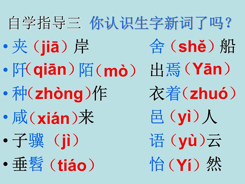 人教部编版语文八年级下册9桃花源记第一课时第5页