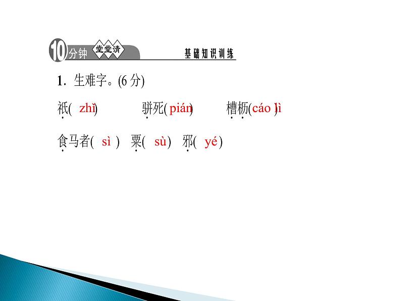 人教部编版语文八年级下册23《马说》堂堂清ppt课件（含答案）02