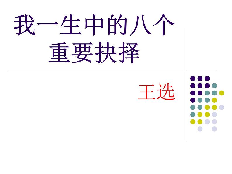 人教部编版语文八年级下册15《我一生中的八个重要抉择》 课件01