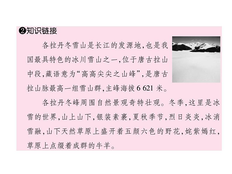 人教部编版语文八年级下册19 在长江源头各拉丹冬习题（共44张PPT）06