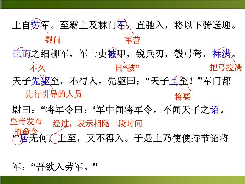 人教部编语文八年级上 -23 周亚夫军细柳 （共18张PPT）07