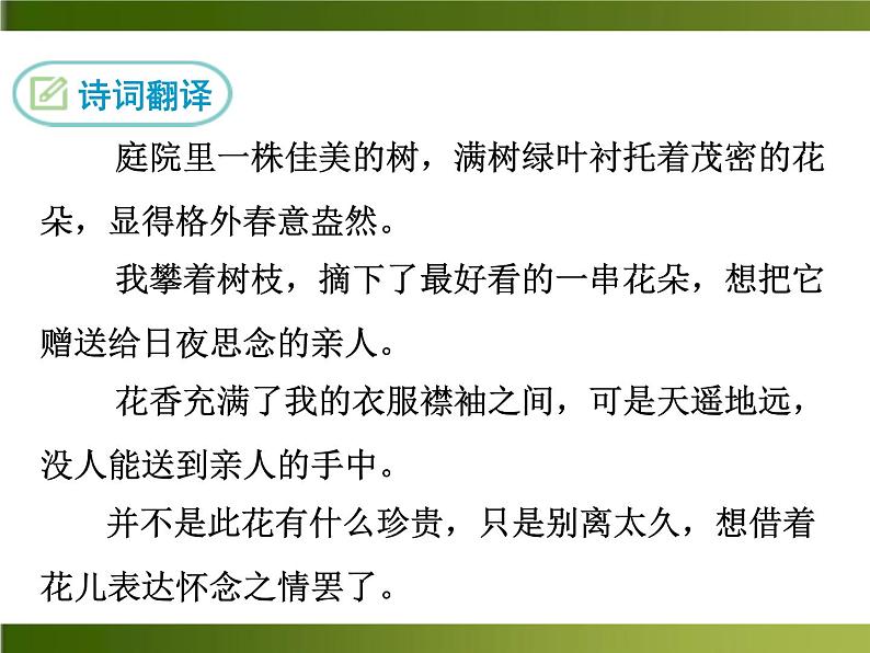 人教部编语文八年级上 课外古诗词1·庭中有奇树 课件05