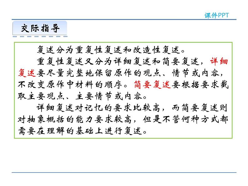 人教部编语文八年级上 第五单元  口语交际   复述与转述 课件05