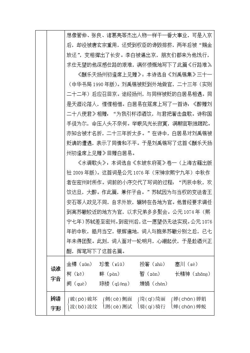 人教部编语文九年级上13 诗词三首 教案第2页
