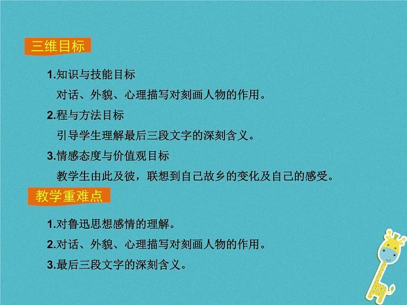 人教部编语文九年级上第14课-故乡ppt教学课件03