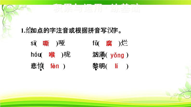 人教部编语文九年级上2.我爱这土地 习题课件第2页
