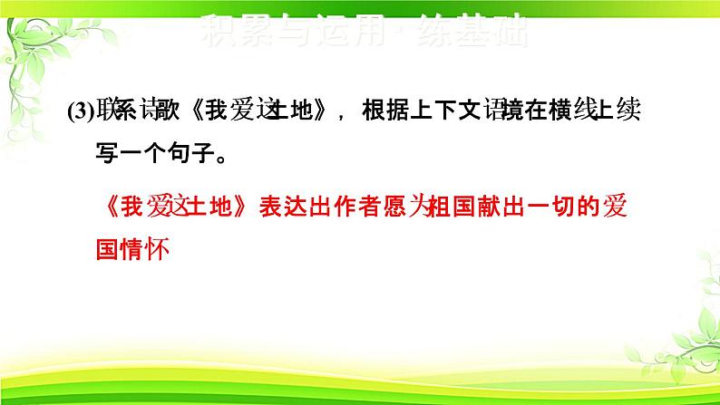 人教部编语文九年级上2.我爱这土地 习题课件第5页