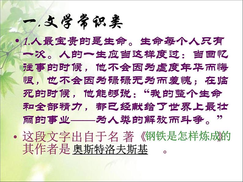 中考语文复习名著阅读专题ppt课件03