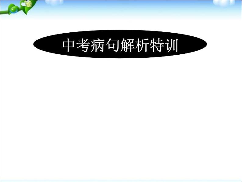 中考语文专题复习课件——病句解析特训01