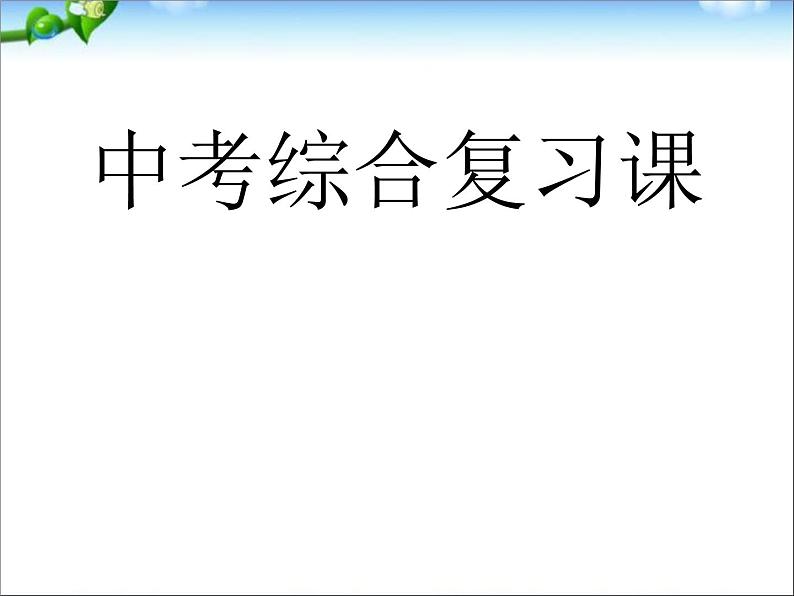 中考语文综合复习ppt课件第1页