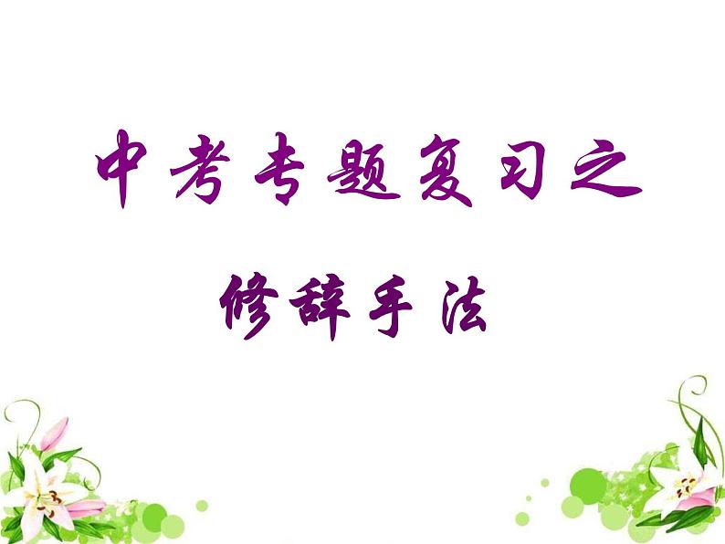 中考语文专题复习课件——修辞手法01