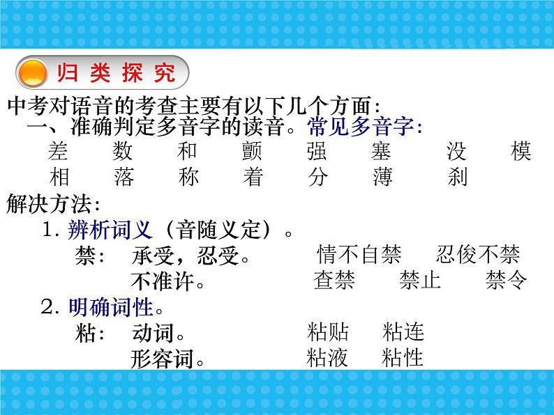中考语文字音复习课件07
