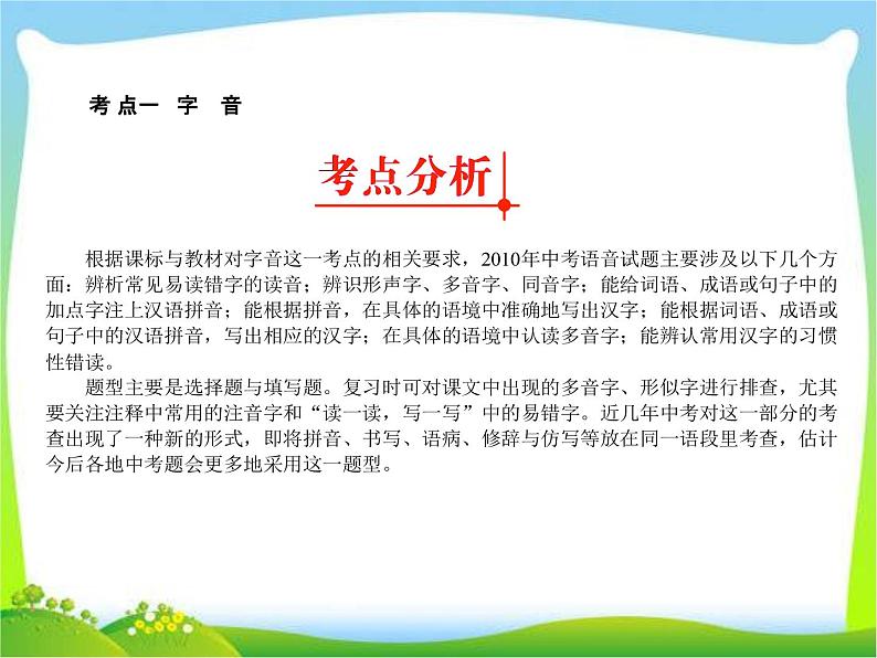 中考语文总复习必备精品课件：中考基础知识积累与运用03