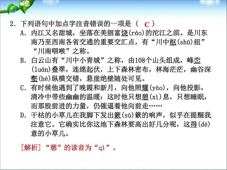 中考语文总复习课件之一：拼音04