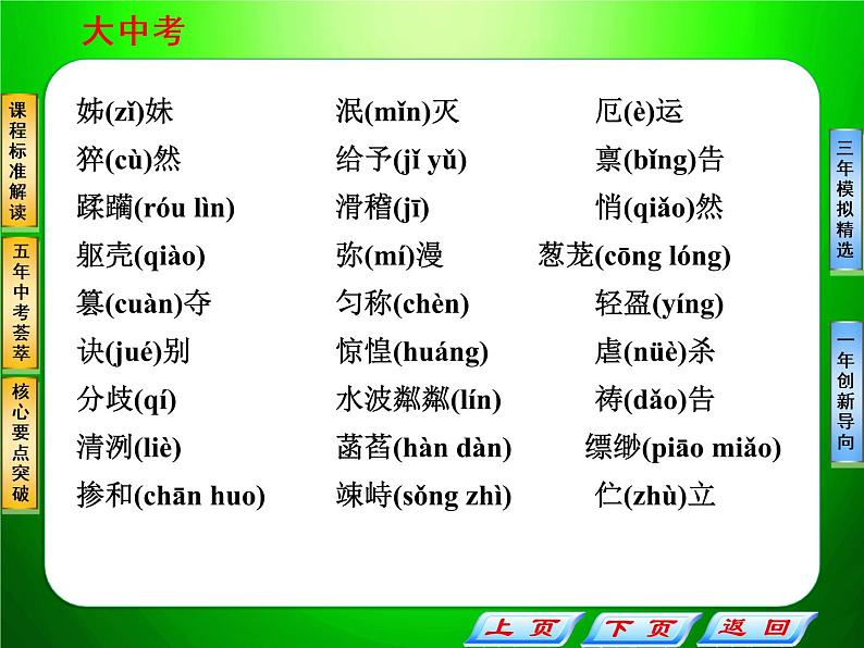 中考语文复习专题一_字音、字形07