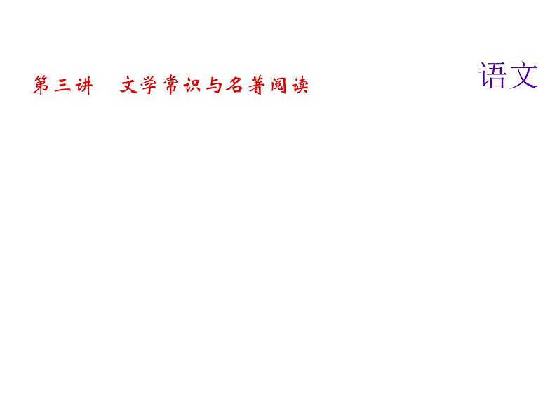 2018届中考语文名师复习课件：第三讲　文学常识与名著阅读(共25张PPT)01