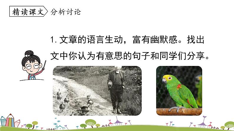 部编版语文七年级上册 第5单元17《动物笑谈》第2课时 PPT课件04