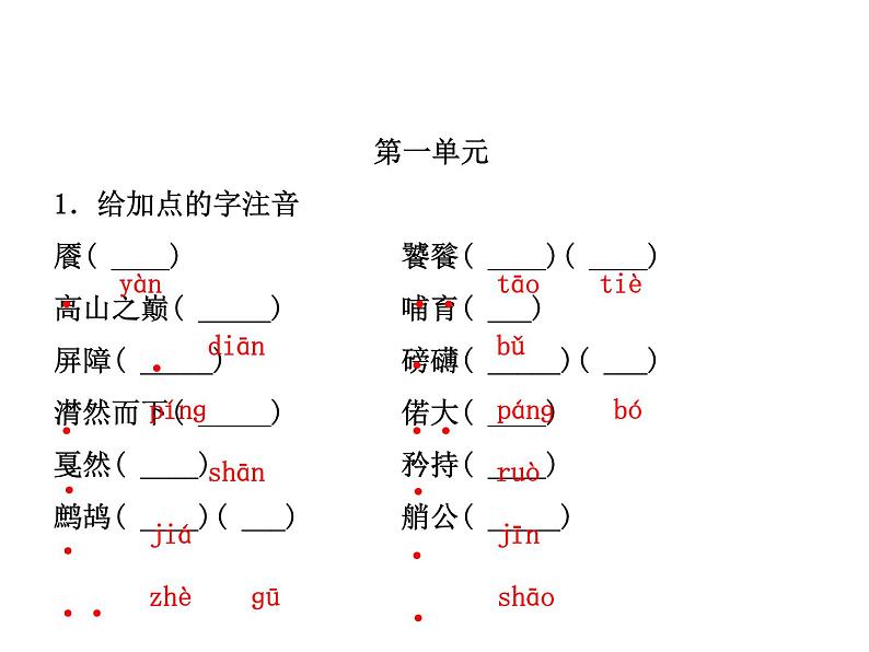 2018年菏泽市中考语文总复习课件：7年级下册 第一部分 字词及文化文学常识(共42张PPT)02