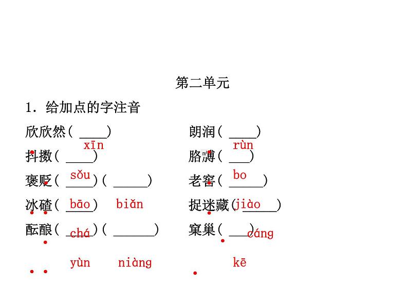 2018年菏泽市中考语文总复习课件：7年级下册 第一部分 字词及文化文学常识(共42张PPT)08