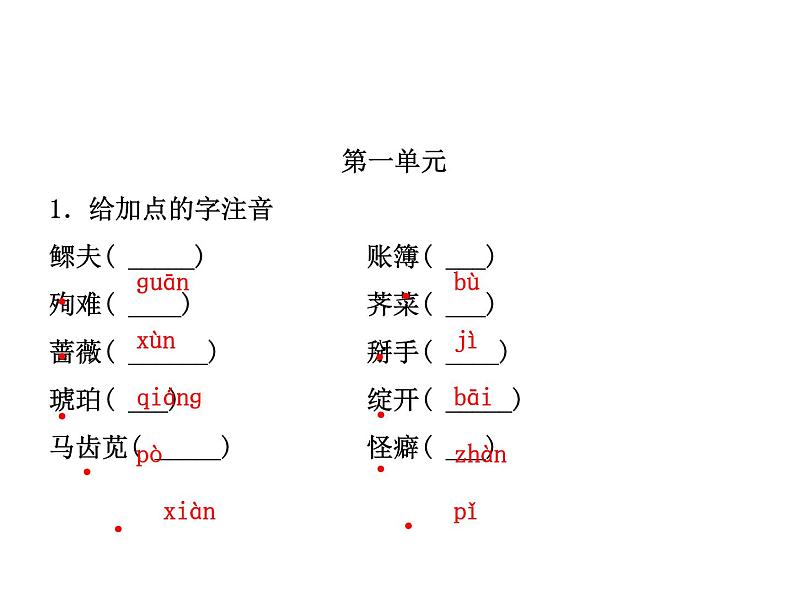 2018年菏泽市中考语文总复习课件：9年级上册 第一部分 字词及文化文学常识(共43张PPT)02