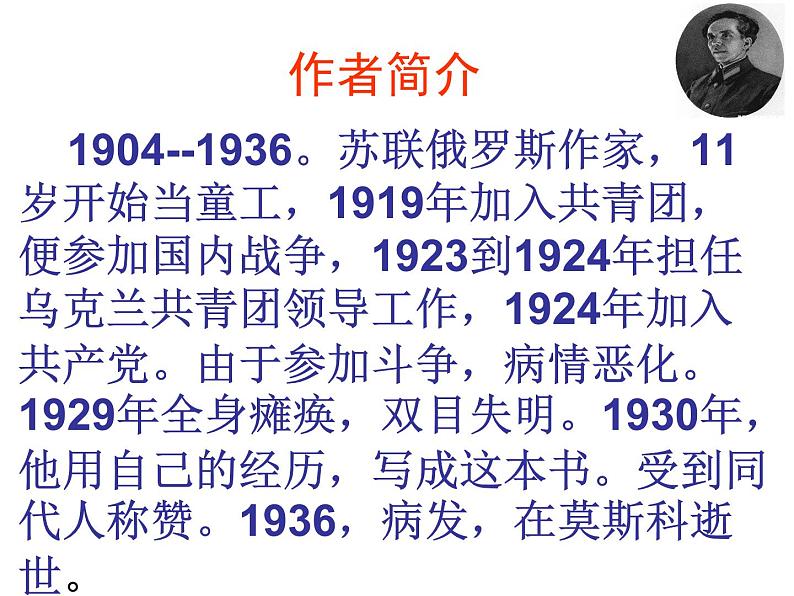 名著导读《钢铁是怎样炼成的》 课件03