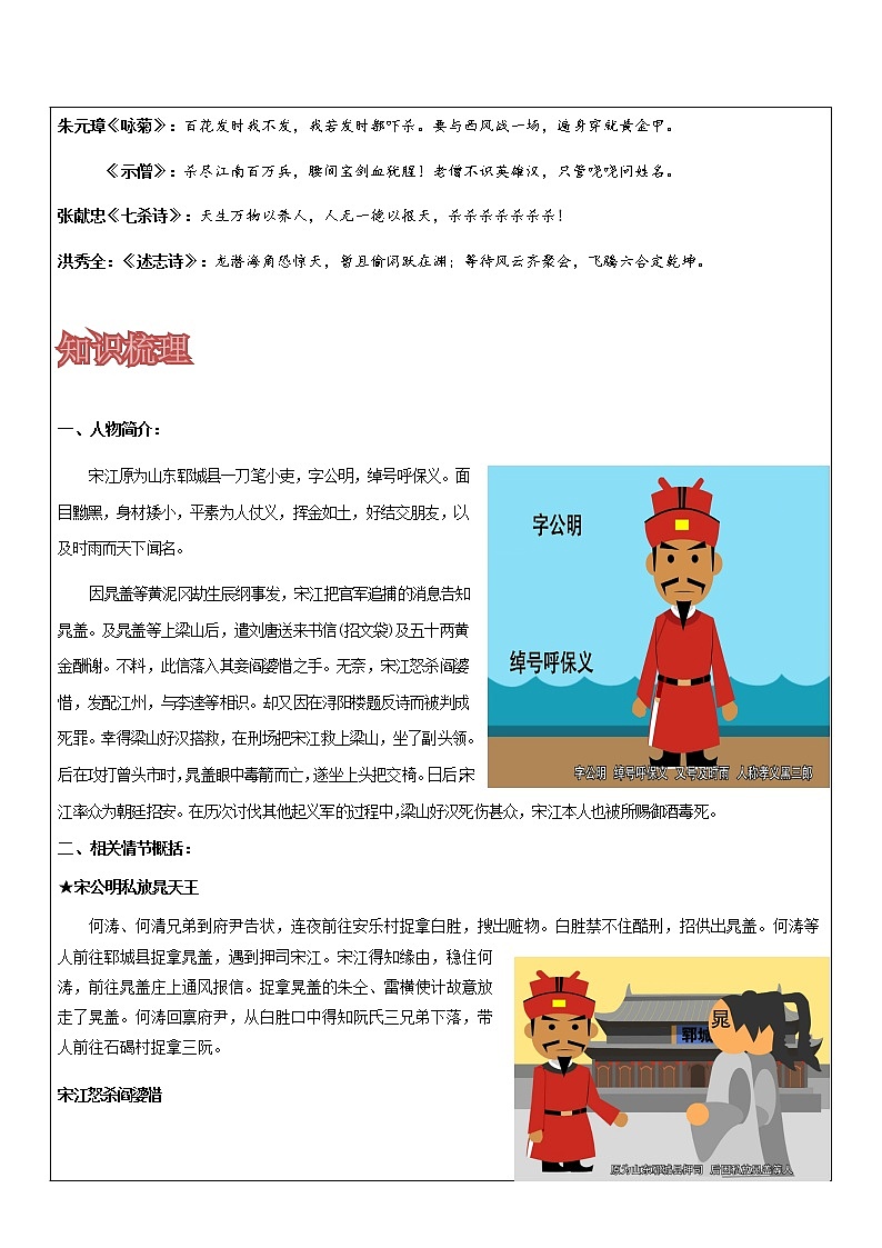 【机构专用】《水浒传》之宋江 讲义—八年级升九年级语文暑假辅导第2页