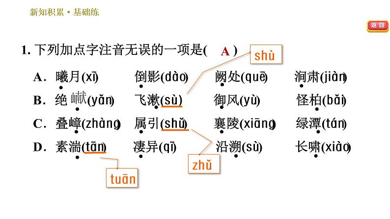 部编版八年级上册语文 第3单元习题课件05