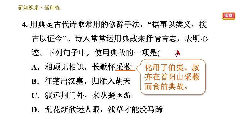 部编版八年级上册语文习题课件 第3单元 13 唐诗五首第8页
