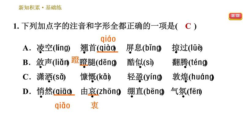 部编版八年级上册语文习题课件 第1单元 3 “飞天”凌空——跳水姑娘吕伟夺魁记第4页