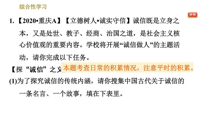 部编版八年级上册语文习题课件 第2单元 综合性学习：人无信而不立第3页