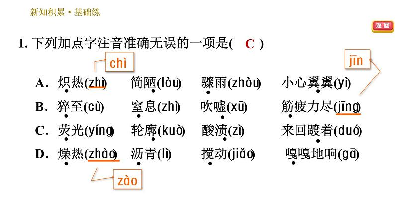部编版八年级上册语文习题课件 第2单元 9 美丽的颜色第4页