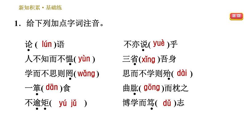 部编版七年级上册语文习题课件 第3单元 11 《论语》十二章06